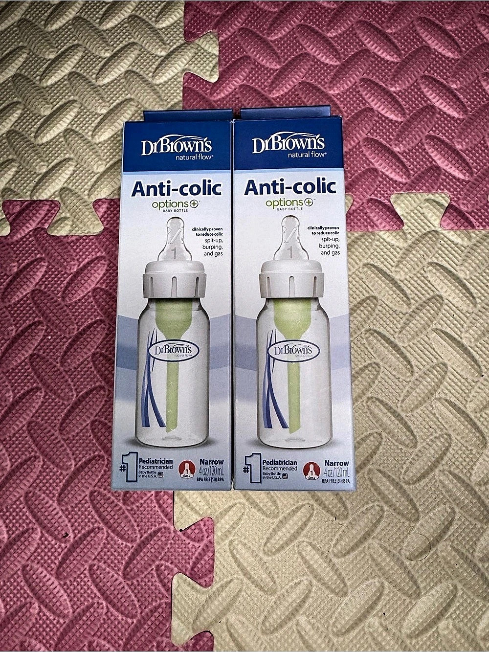 Dr. Brown's Natural Flow Anti-Colic Options+ Narrow Baby Bottle 4 oz 2-Pack